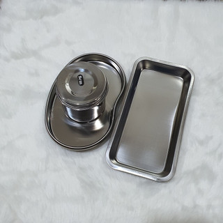 -Khay inox chữ nhật , khay oval, khay hạt đậu, hũ bông tròn chuyên dùng cho spa thẩm mĩ