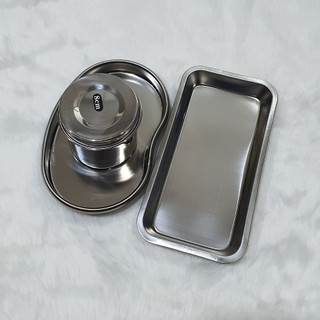 -Khay inox chữ nhật , khay oval, khay hạt đậu, hũ bông tròn chuyên dùng cho spa thẩm mĩ