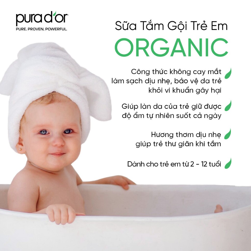 Ảnh Sữa tắm gội hữu cơ dưỡng ẩm dịu nhẹ dành cho bé - Pura D'or Kids All-in-one Gentle Cleanser 473ml 1