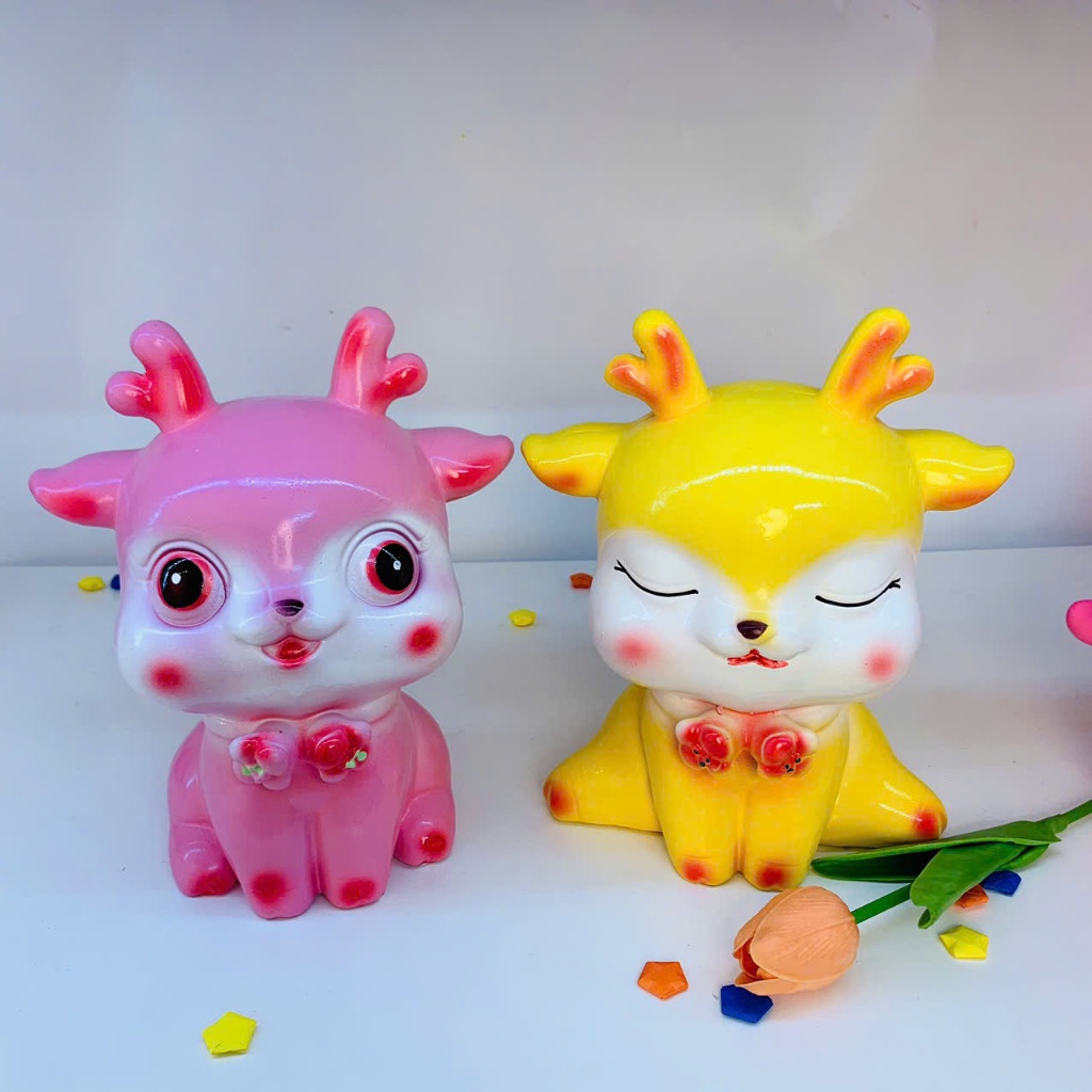 Ống Tiết Kiệm Hươu Chibi Cute- heo đất tiết kiệm quà tặng trang trí decor