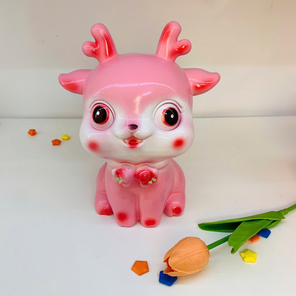 Ống Tiết Kiệm Hươu Chibi Cute- heo đất tiết kiệm quà tặng trang trí decor