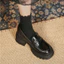 Giày loafer nữ mũi tròn chất nhẹ êm đế cao 5cm thời trang hottrend P-005