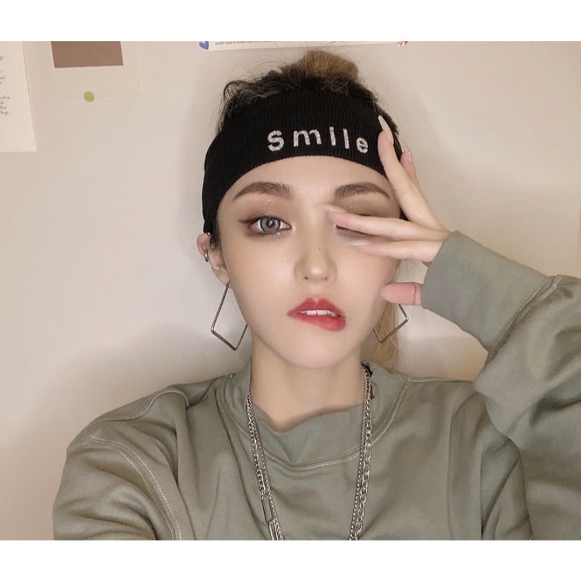 Băng Đô Thể Thao chữ SMILE 6 Màu, Mềm Mịn, Thấm Hút Mồ Hôi Rất Tốt.