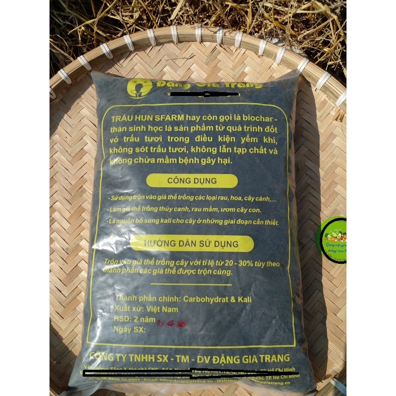 Trấu Hun, Than Sinh Học Đặng Gia Trang Sfarm, Bổ Sung Kali, Trộn Đất Ươm Trồng Cây