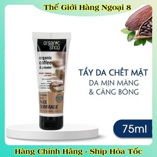 [DATE MỚI] Tẩy Tế Bào Da Chết Mặt, Body Cafe Organic Shop 75ml và 250ml của Nga