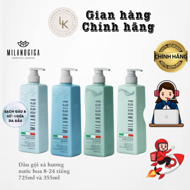 Dầu gội xả hương nước hoa siêu mượt thơm lâu Milanogica