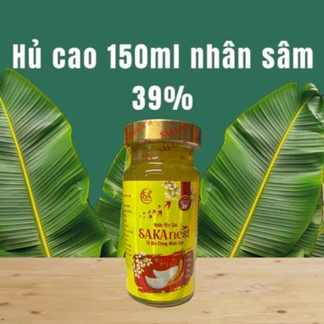 (Combo 10 hủ)Tổ yến chưng sẵn Sakanest nhân sâm 39% yến tươi, có lát sâm tươi.