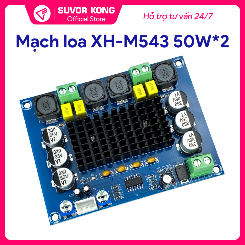 Mạch khuếch đại âm thanh XH-M543 Chip TPA3116D2 công suất 50W*2, có ...