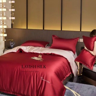 [Best Seller]Bộ Chăn Ga Gối LụaLS Lavish Silk Cao Cấp Mát Lạnh Hàng Loại 1-Đỏ Tươi Mix Hồng Phấn