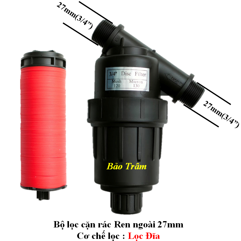 Bộ lọc cặn, rác ren ngoài phi 27mm dùng lọc cặn rác cho hệ thống nước ...