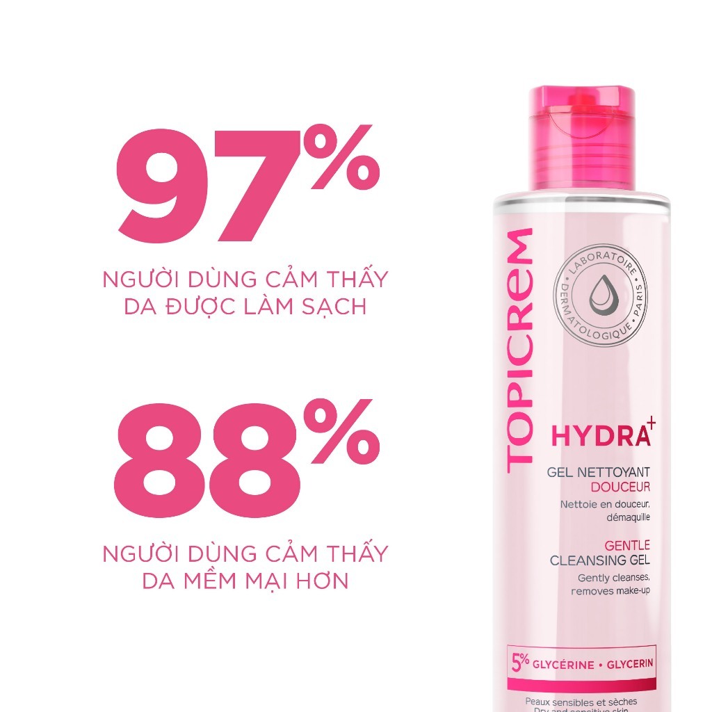 Combo Nước Tẩy trang và Sữa Rửa mặt Topicrem Gentle dành cho da khô, da nhạy cảm 200ml - Skin Studio