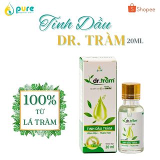 Tinh dầu Dr.Tràm PURE - Giữ ấm trẻ sơ sinh, trẻ nhỏ - Kháng khuẩn - Phòng cảm lạnh, trúng gió 20ml