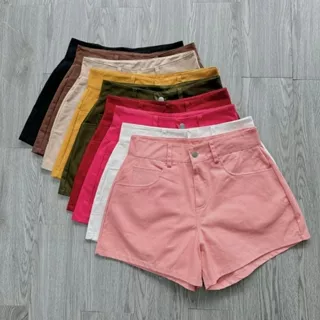 Quần Đùi Ống Rộng Bigsize Nữ,Quần Short Kaki Dáng Chữ A Trơn Lên Phom Tôn Dáng Q502