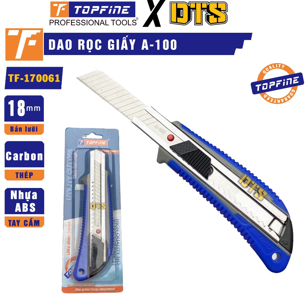 Dao rọc giấy A100 TOP FINE 18mm, Dao trổ cắt dây điện - lưỡi dao SK5 ...