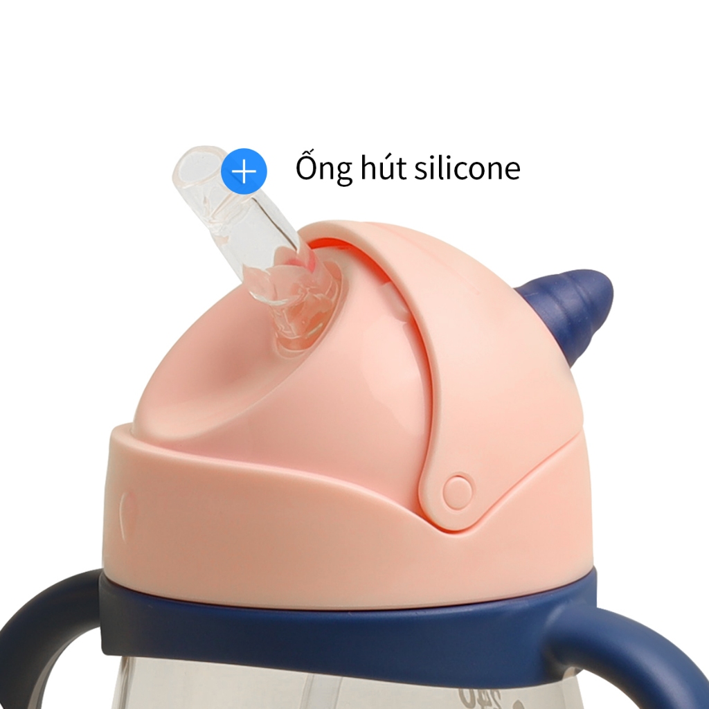 Bình nước nhựa PPSU LocknLock Unicorn Kids 330ml HAP911 kèm ống hút silicone, tay cầm - K-MALL