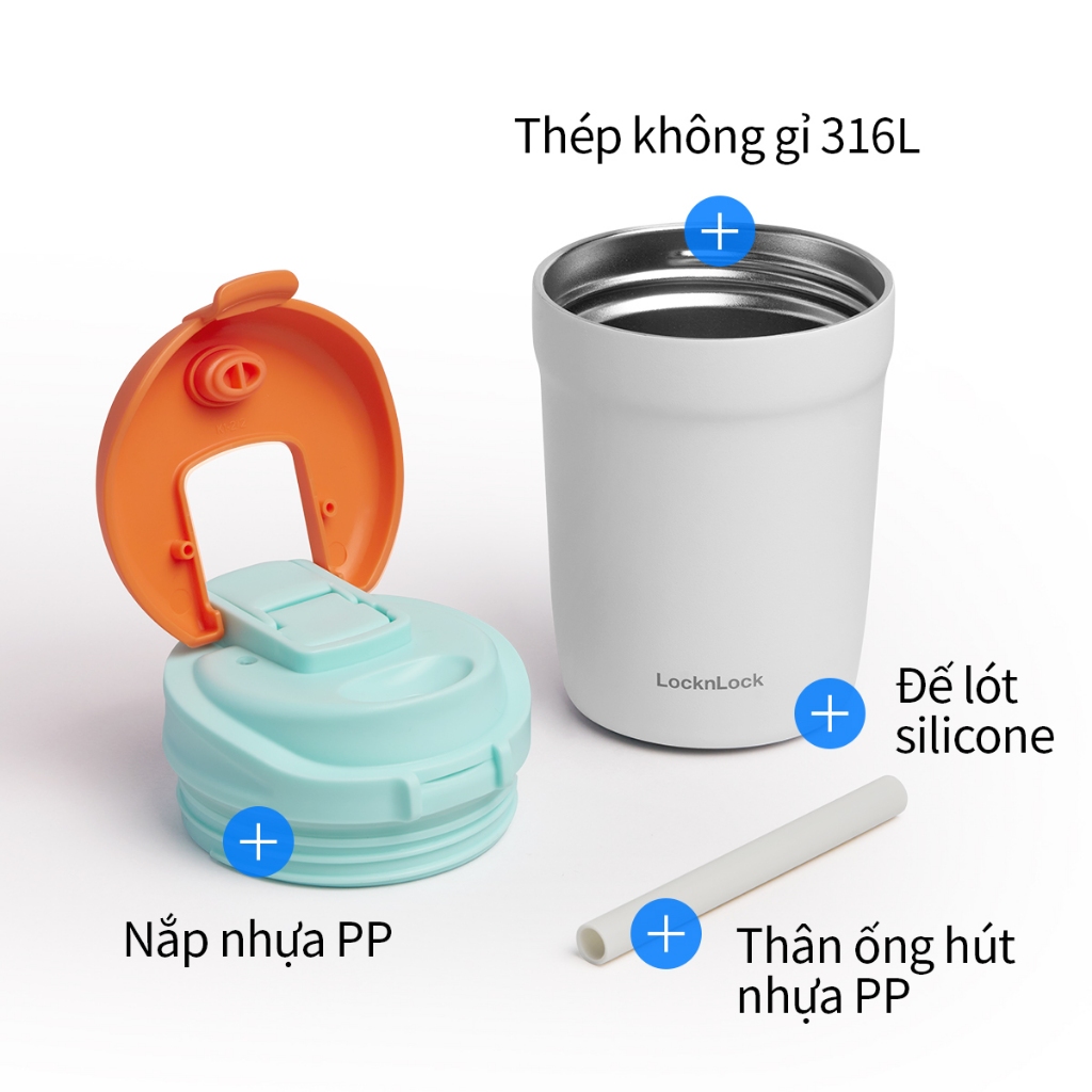 Ly giữ nhiệt LocknLock Dual Flip Tumbler LHC4290 LHC4298, 320ml 430ml kèm ống hút - K-MALL
