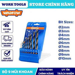 WADFOW Bộ 9 mũi khoan xoắn ốc HSS WTD6B02