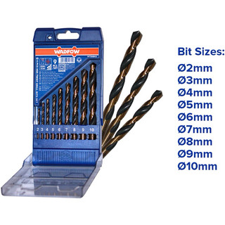 WADFOW Bộ 9 mũi khoan xoắn ốc HSS WTD6B02