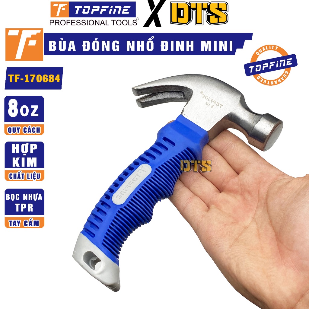 Búa lùn đúc thép nguyên khối TOP FINE | Búa nhổ đinh mini 250g, đóng ...
