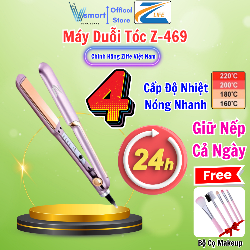 Máy Duỗi Tóc Zlife Chính Hãng Z-469, Máy Là Thẳng Tóc Suôn Mượt Chuẩn Salon Uốn Cụp Tại Nhà