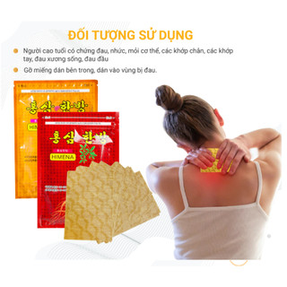 [Hàng chính hãng]Cao Dán Hồng Sâm Hàn Quốc Himena Vàng/Đỏ Gói 20miếng