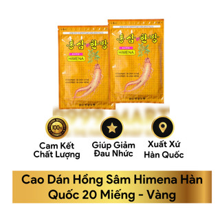 [Hàng chính hãng]Cao Dán Hồng Sâm Hàn Quốc Himena Vàng/Đỏ Gói 20miếng