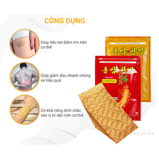 [Hàng chính hãng]Cao Dán Hồng Sâm Hàn Quốc Himena Vàng/Đỏ Gói 20miếng