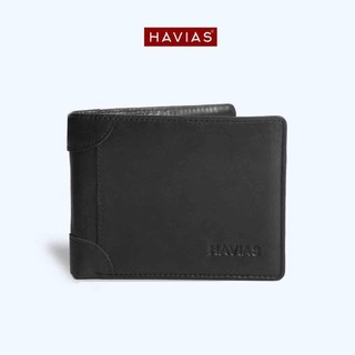 Ví Da Ngang HAVIAS Da Bò Nappa thiết kế nhiều ngăn ví da nam nữ LAZIP