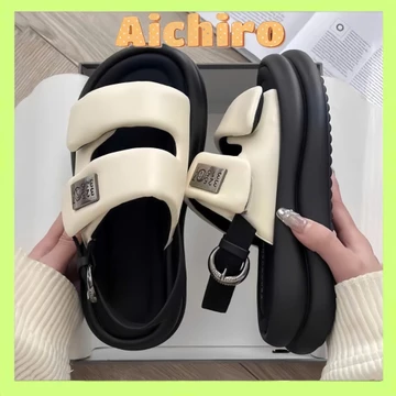 Dép Sandal Nữ Quai Dán Hàng QCC Đế 5cm,Xăng Đan Quai Hậu Quai Phồng Khoá Số Hot Hit