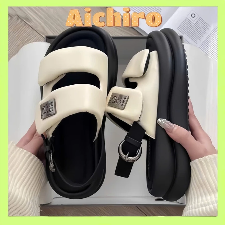 Dép Sandal Nữ Quai Dán Hàng QCC Đế 5cm,Xăng Đan Quai Hậu Quai Phồng Khoá Số Hot Hit