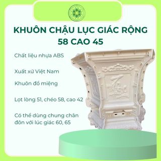 Khuôn đúc chậu hình lục giác rộng 58 cao 45 cm nhựa abs không chân