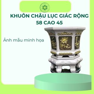 Khuôn đúc chậu hình lục giác rộng 58 cao 45 cm nhựa abs không chân
