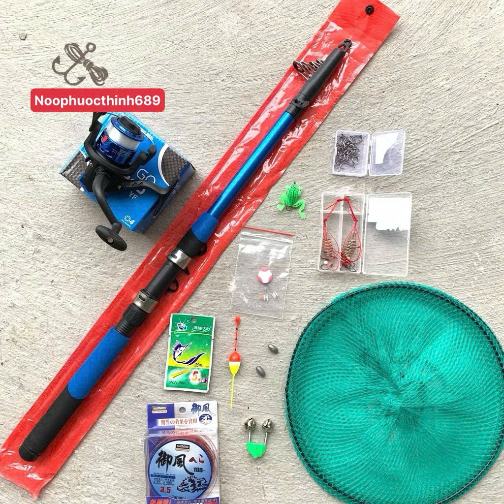 BỘ CẦN CÂU RÚT  3m6 CHÍNH HÃNG ( cần rút + máy + phụ kiện như hình) vip 679jasdja
