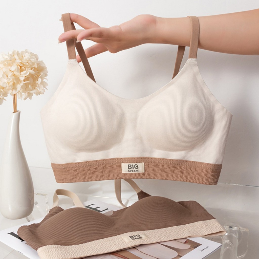 Áo lót nữ không gọng, Áo bra nữ chữ Big chất cotton
