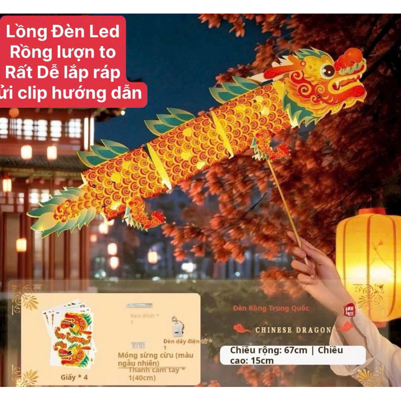 Lồng đèn led rồng to cho bé bằng nhựa mica hottrend 2025 | Shopee Việt Nam