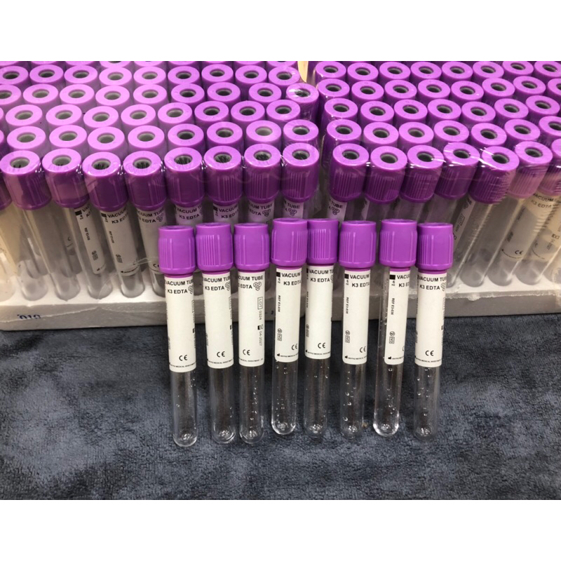 Khay ống nghiệm chân không nắp tím EDTA K3 chứa chất chống đông dung tích 6ml ( 100 ống )