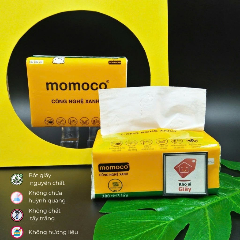 Khăn giấy rút Momoco bịch nhỏ 3 lớp siêu dai mềm mịn - Giấy rút trắng ...