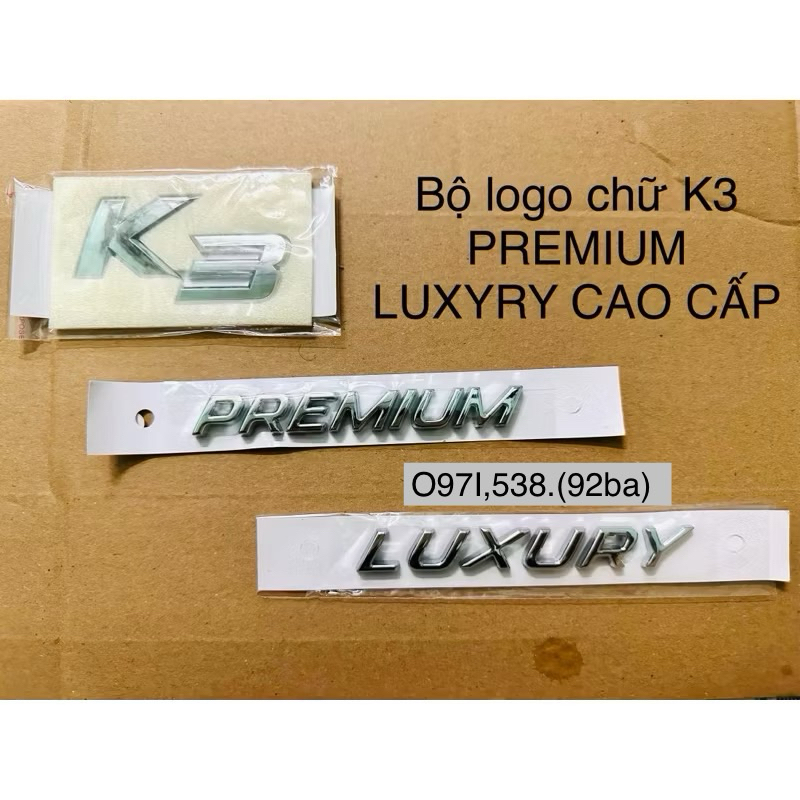 bộ logo chữ nổi K3 PREMIUM LUXURY cao cấp giá rẻ | Shopee Việt Nam