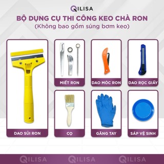 Combo Keo Chà Ron Qilisa và Bộ Dụng Cụ Thi Công Keo Chà Ron ( Gồm Súng Bơm Keo Thủy Lực )