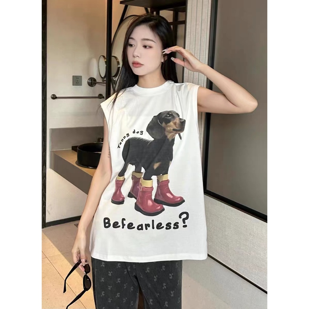 Áo Ba Lỗ REDLABEL "DOGGO", Áo Tanktop Cotton Dày Dặn in họa tiết Phong Cách Unisex TT11