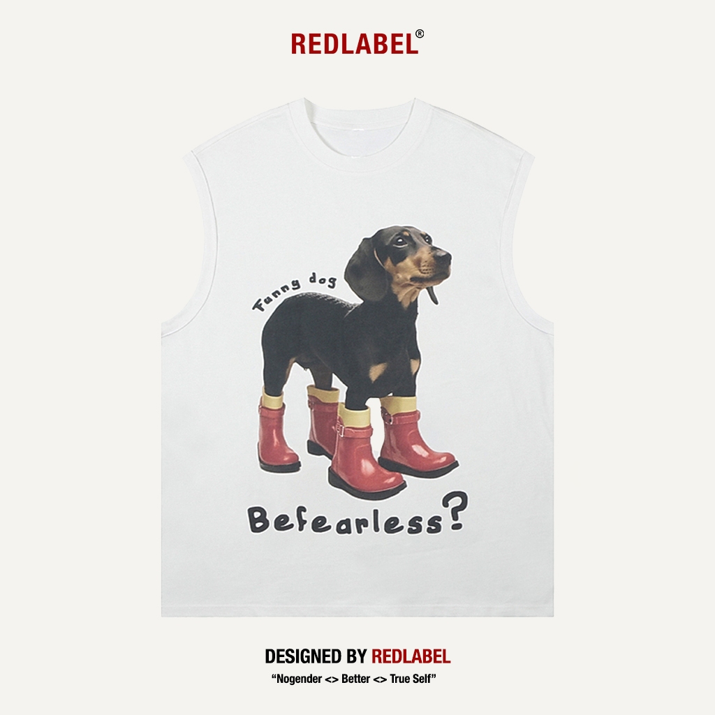 Áo Ba Lỗ REDLABEL "DOGGO", Áo Tanktop Cotton Dày Dặn in họa tiết Phong Cách Unisex TT11
