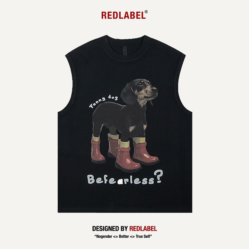 Áo Ba Lỗ REDLABEL "DOGGO", Áo Tanktop Cotton Dày Dặn in họa tiết Phong Cách Unisex TT11