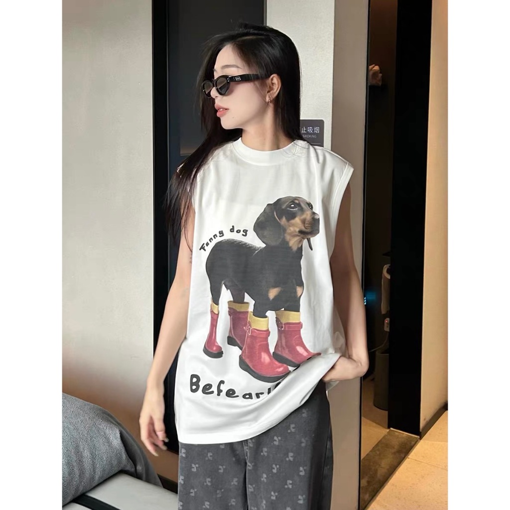 Áo Ba Lỗ REDLABEL "DOGGO", Áo Tanktop Cotton Dày Dặn in họa tiết Phong Cách Unisex TT11