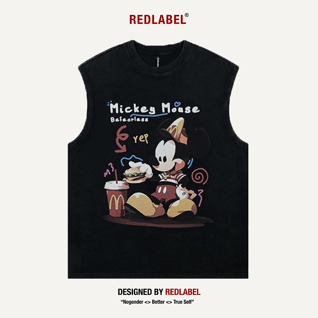 Áo Tanktop Nam Nữ RedLabel In Họa Tiết MICKEY-MOUSE, Áo Ba Lỗ Sát Nách Nam Nữ Cotton Cá Tính TT21