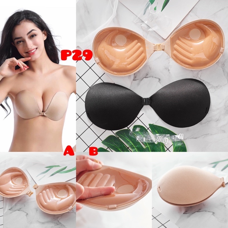 Dán ngực P29, Áo dán đệm bàn tay nâng ngực tặng kèm dây quai trong