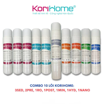 Bộ 10 lõi lọc Korihome WPK-G61 nhập khẩu Hàn Quốc dùng cho máy lọc nước Korihome WPK-G61, Combo Lõi Lọc Nước RO G61