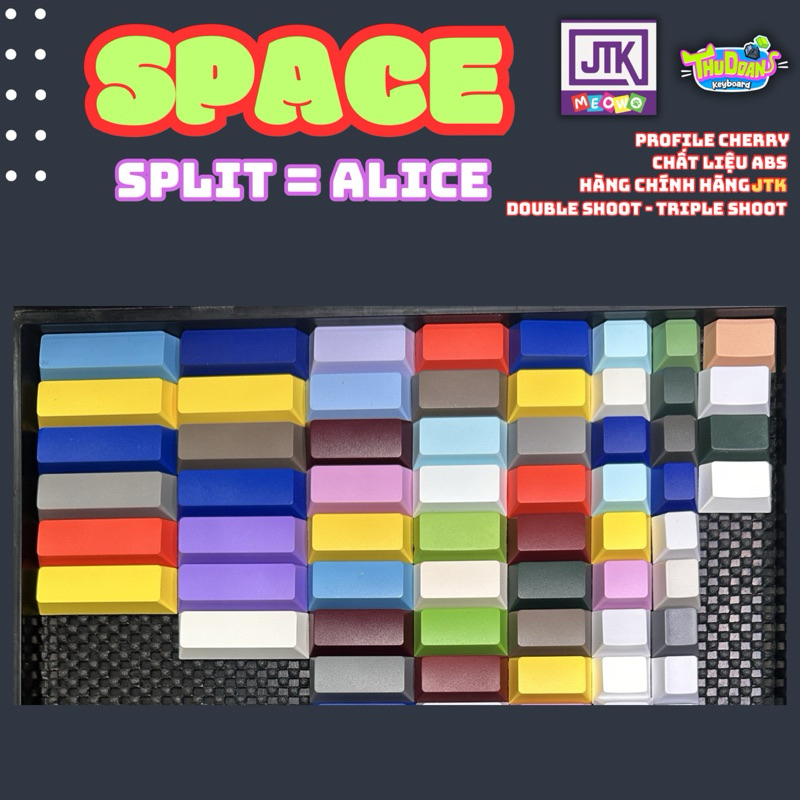 Space JTK | Keycap Space Ngắn Alice Split | JTK | Phím Cách Space Ngắn Bàn Phím Alice | Chính Hãng JTK