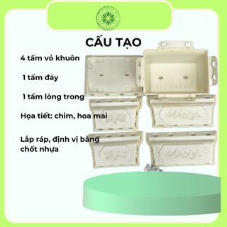 Khuôn đúc chậu chữ nhật vát góc 35x25x16cm, chất liệu nhựa abs
