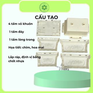 Khuôn đúc chậu chữ nhật vát góc 35x25x16cm, chất liệu nhựa abs
