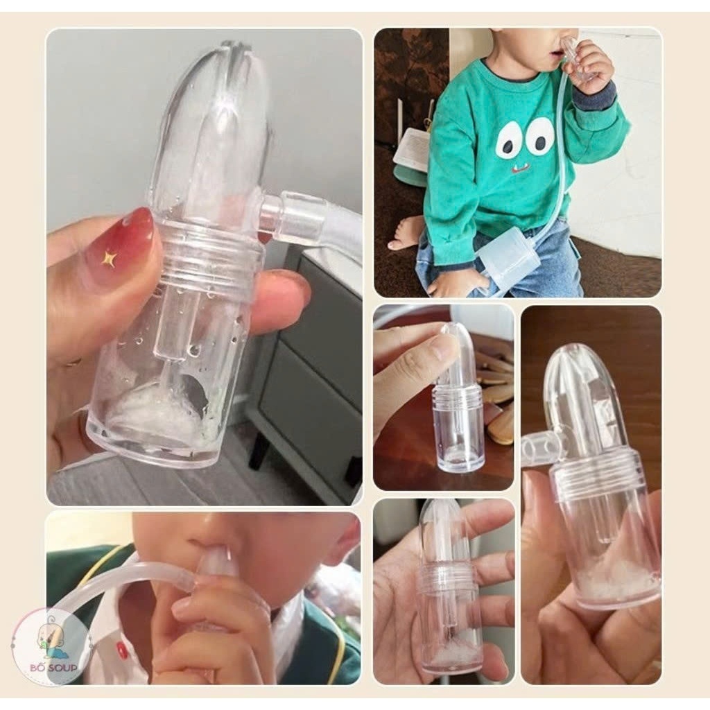 Dụng cụ hút mũi kéo tay thế hệ mới - máy hút mũi chất liệu nhựa nguyên sinh, lực hút mạnh, an toàn cho bé vệ sinh mũi